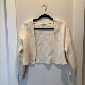 Wilfred Cream wool Open-Front cropped Cardigan